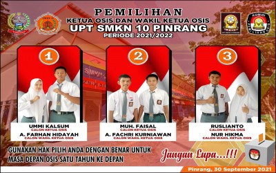 Nahkoda Baru Osis UPT SMK Negeri 10 Pinrang